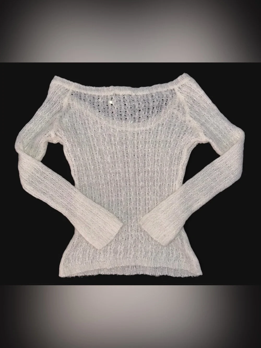Knit off the shoulder long sleeve top